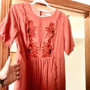 XXL Fall embroidered dress
